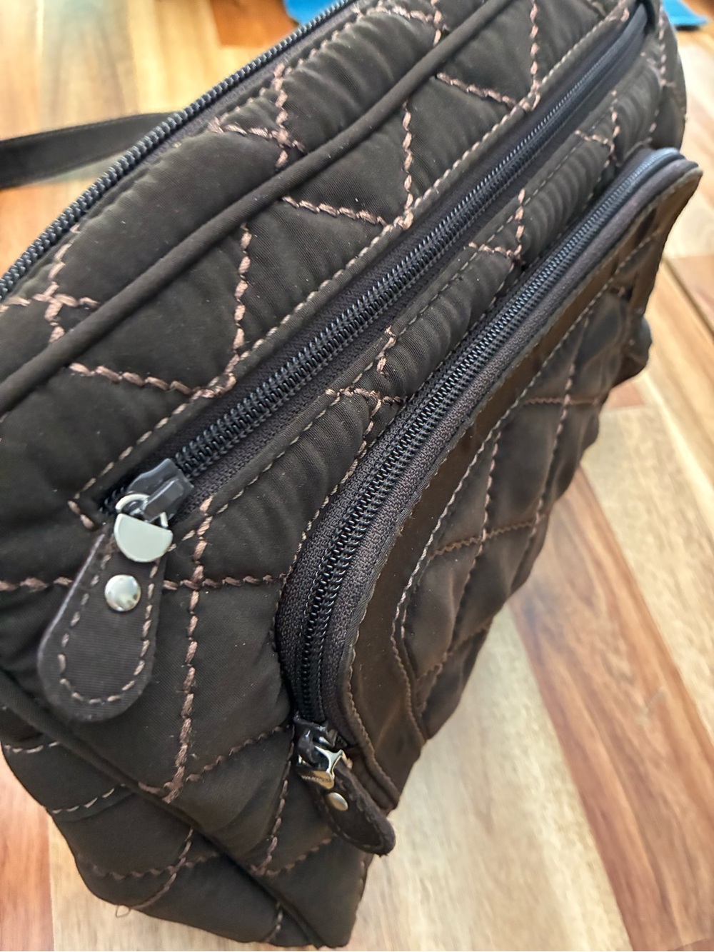 Vera Bradley Brown Quilted Crossbody Shoulder Bag Purse - Picture 7 of 15